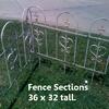 Iron garden fencing, 3 loop.  Priced 35.00 each.   