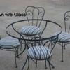 Nice heavy iron patio sets, four chairs and glass top table, priced 250.00 set.  